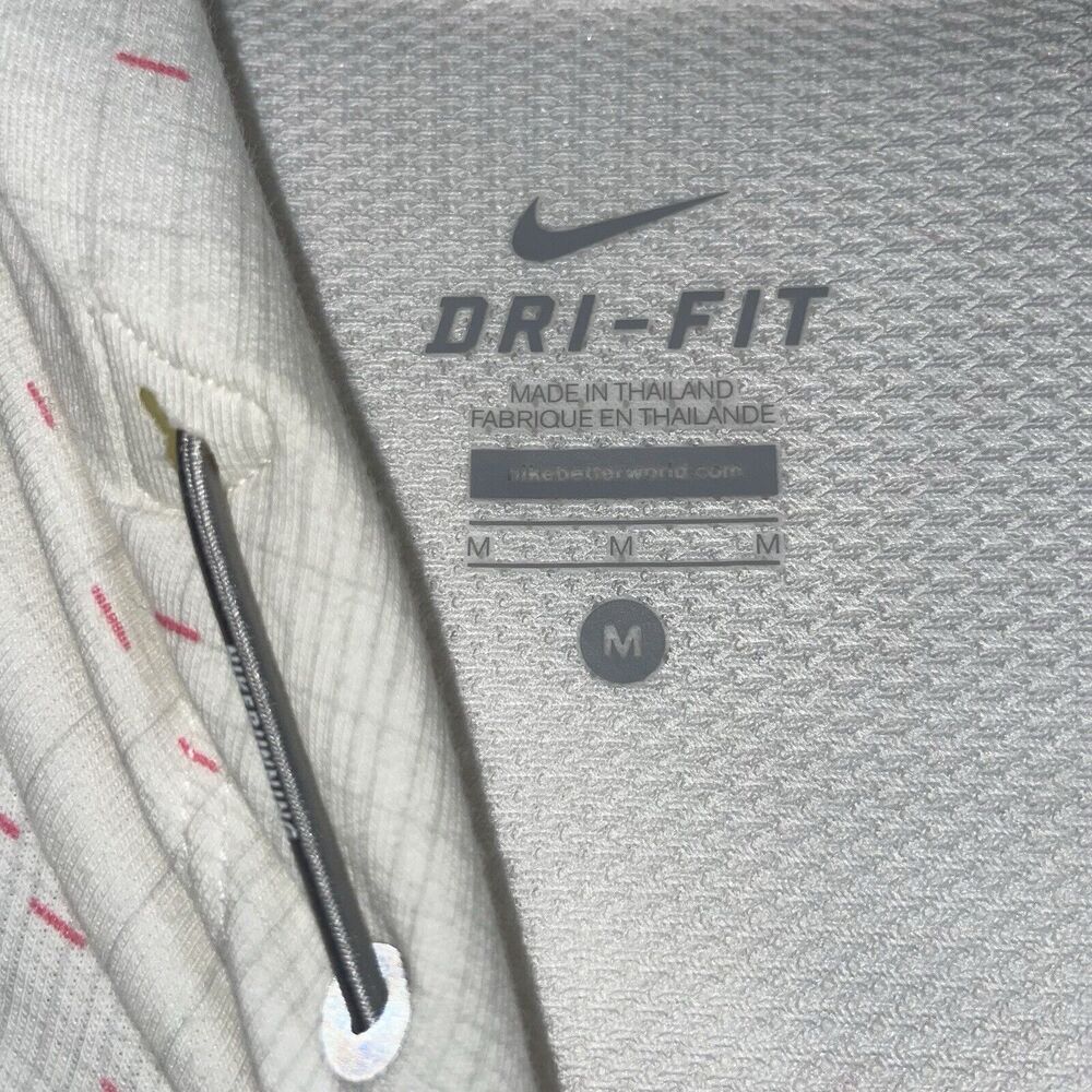 Nike Running Dri-Fit Women's M Hoodie Fitted Pink/White Athletic Sweatshirt - Picture 5 of 6